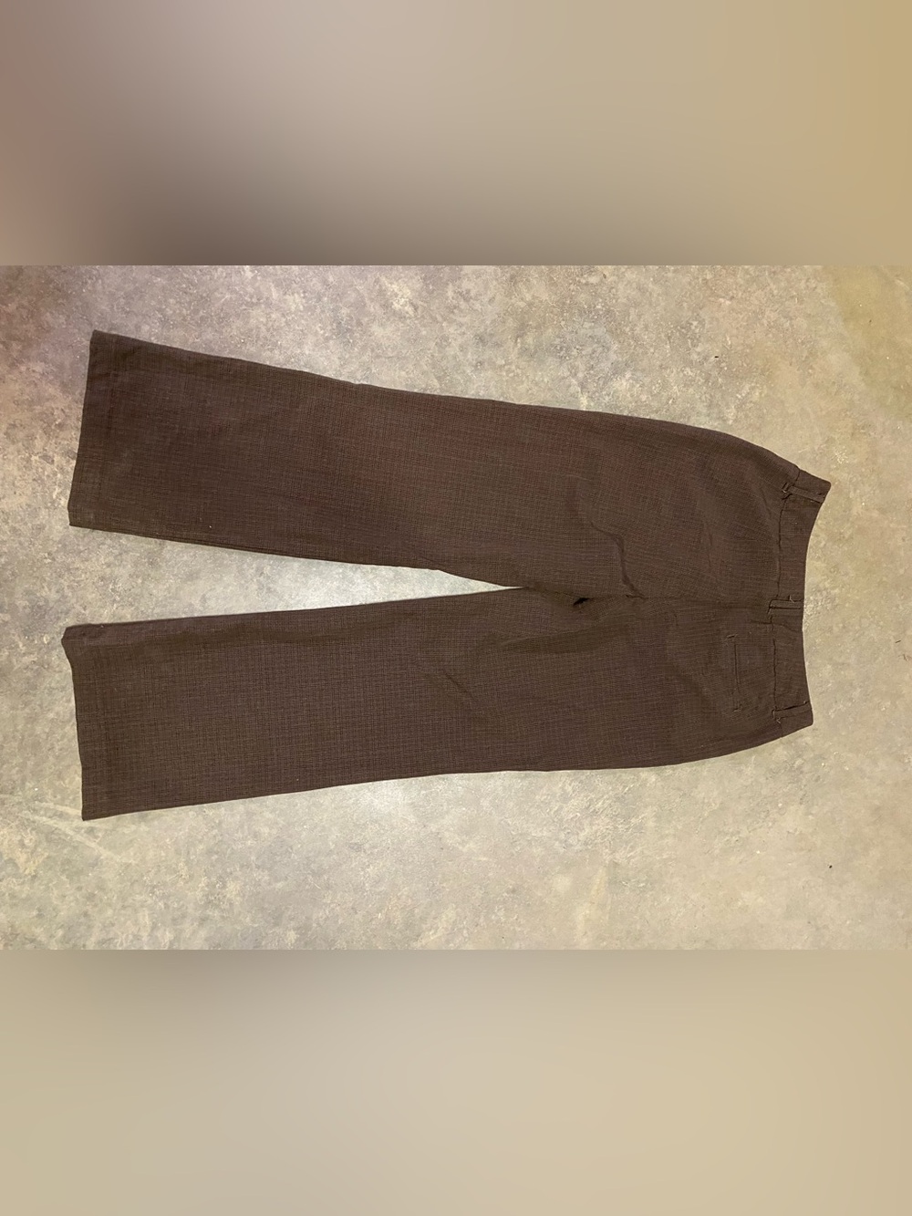 Woman’s Brown Plaid Straight-Leg Dress Pants